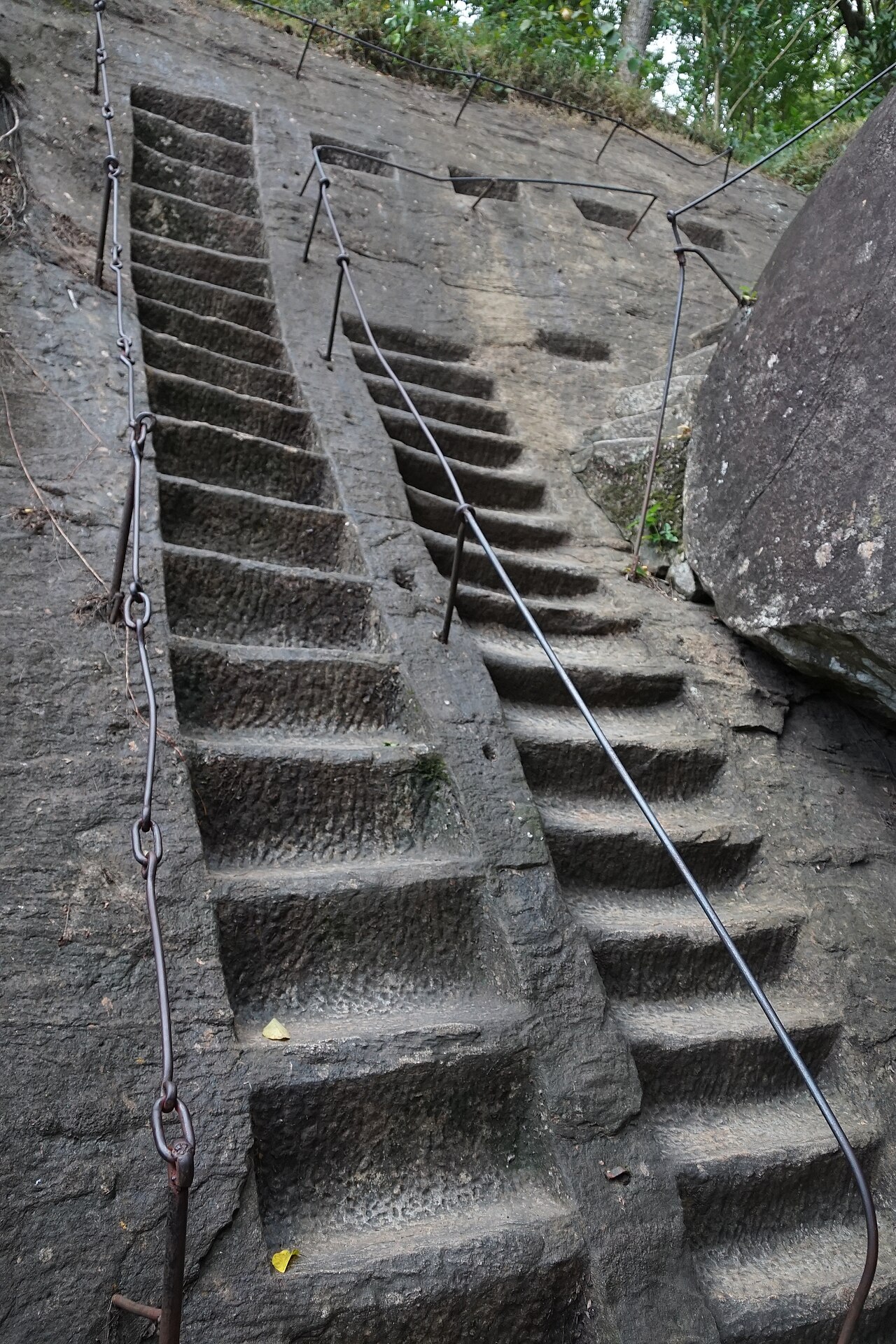 Stone staircase at Mulkirigala Rock Temple